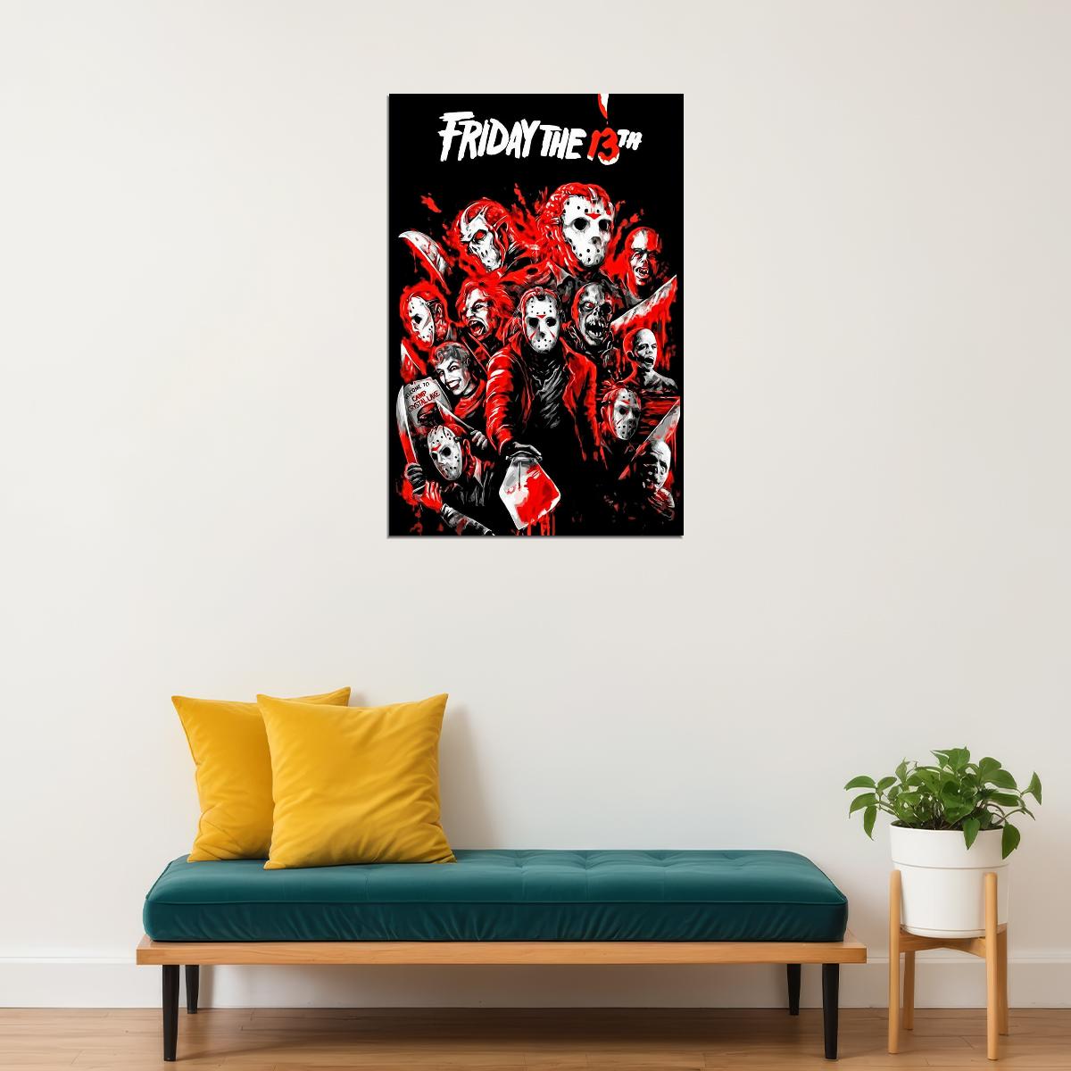 Friday The 13th Movie Thriller Excitement Poster Wall Art Print Home Wall Decor - xonomax