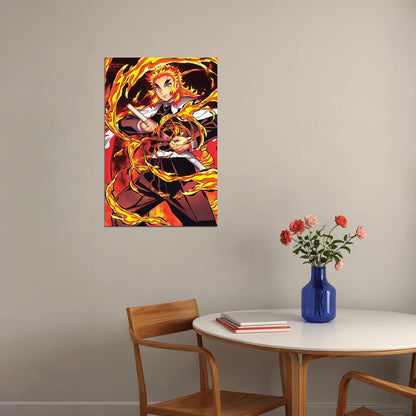 Rengoku Demon Slayer Anime Action Adventure Poster Wall Art Print Home Wall Decor - xonomax