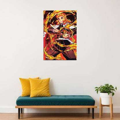 Rengoku Demon Slayer Anime Action Adventure Poster Wall Art Print Home Wall Decor - xonomax