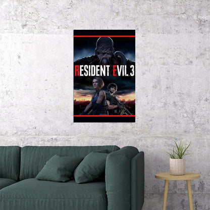 Resident Evil 3 Nemesis Remake Gaming Action Poster Wall Art Print Home Wall Decor - xonomax