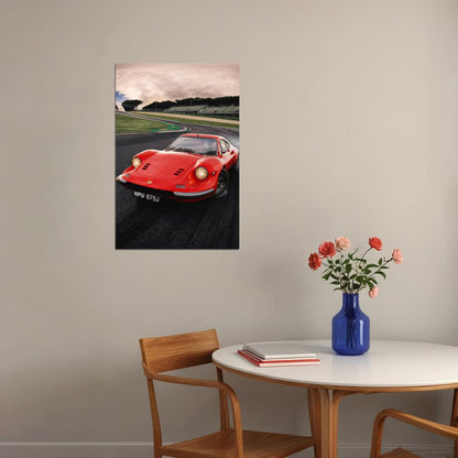 Ferrari Dino 246 Gt Sports Car Racing Car Poster Wall Art Print Home Wall Decor - xonomax