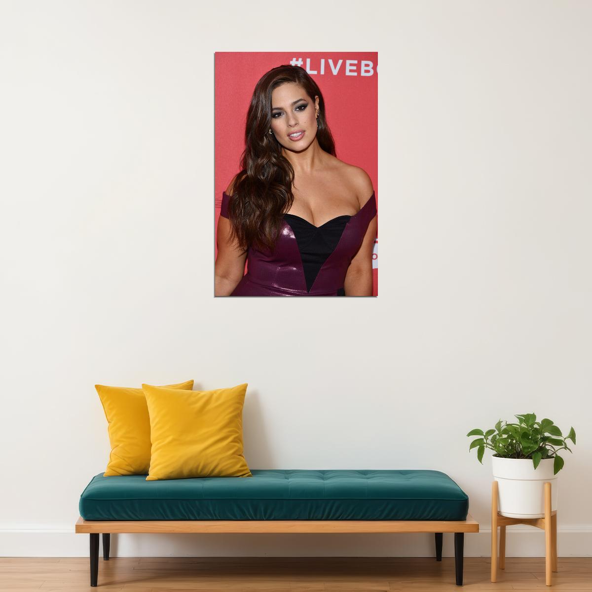Ashley Graham Celebrity Plus Size Beauty Model Poster Wall Art Print Home Wall Decor - xonomax
