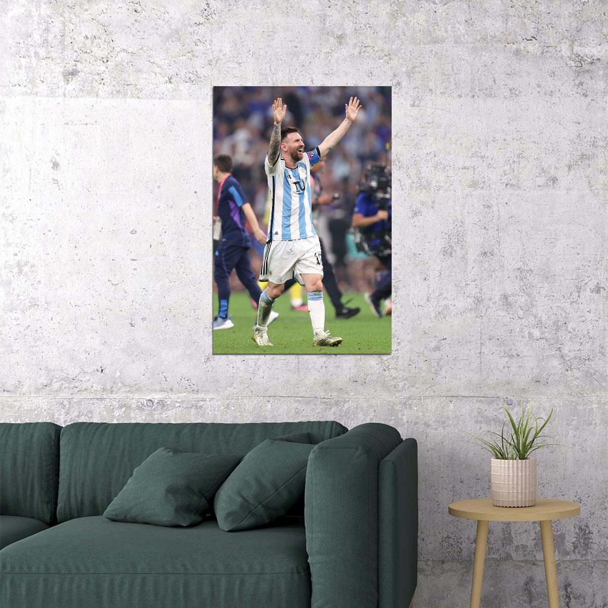 Lionel Messi Argentina National Team Champ World Cup Poster Wall Art Print Home Wall Decor - xonomax