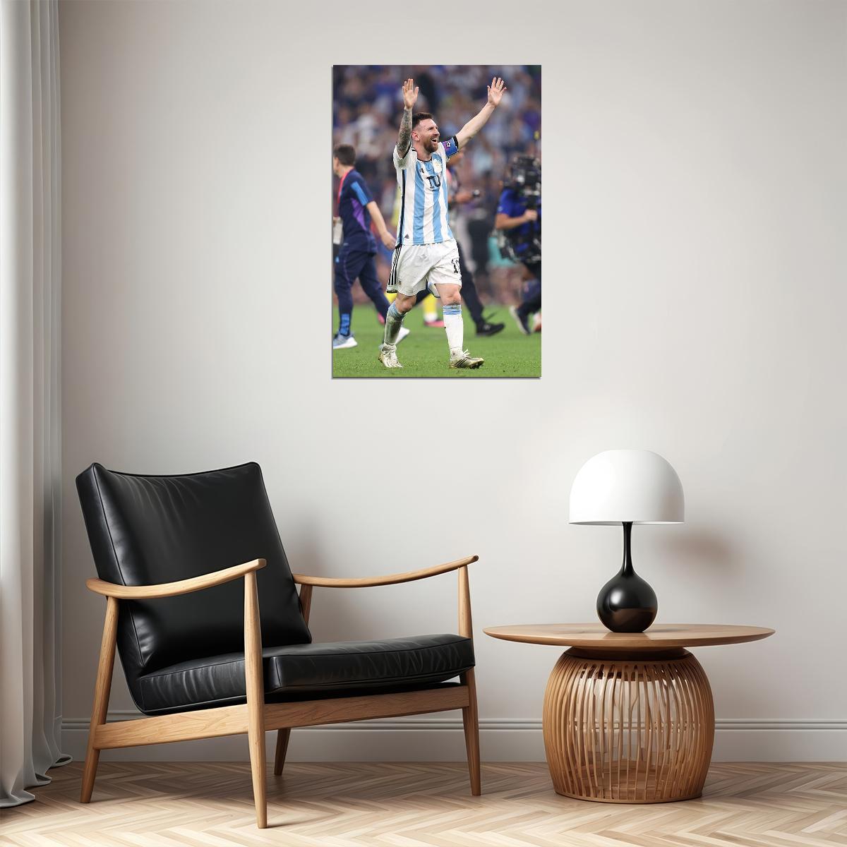 Lionel Messi Argentina National Team Champ World Cup Poster Wall Art Print Home Wall Decor - xonomax
