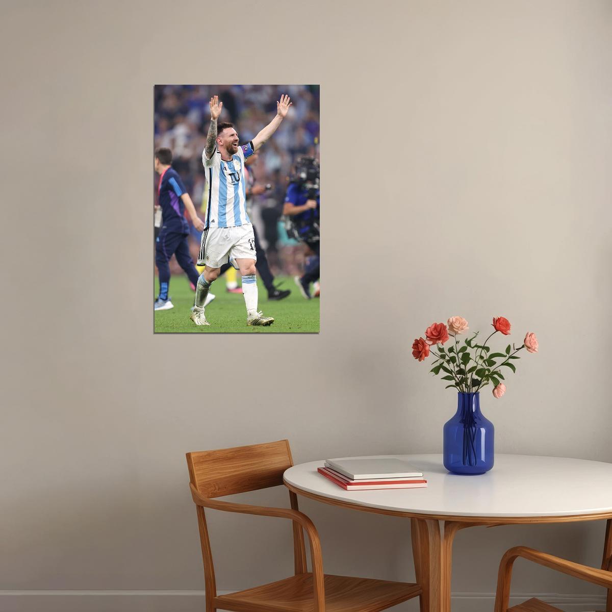 Lionel Messi Argentina National Team Champ World Cup Poster Wall Art Print Home Wall Decor - xonomax