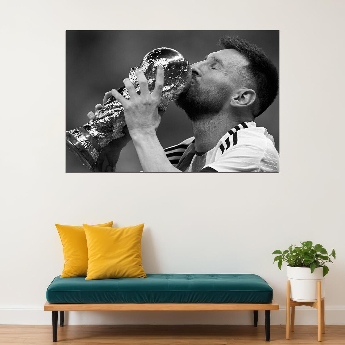 Lionel Messi Argentina World Cup Champ Poster Wall Art Print Home Wall Decor - xonomax