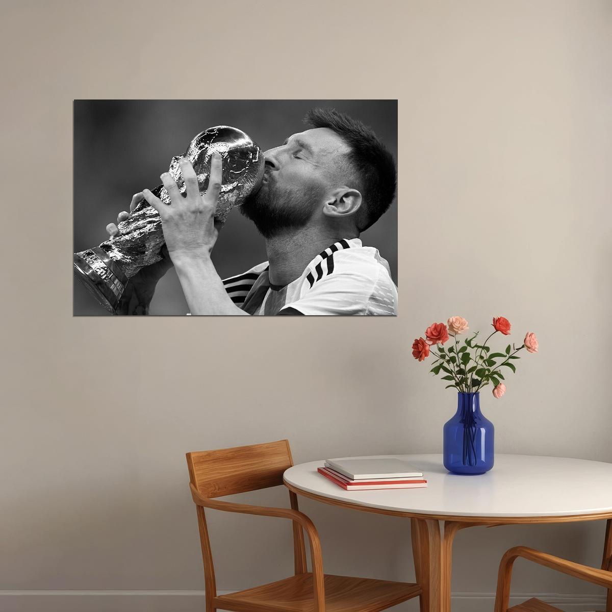 Lionel Messi Argentina World Cup Champ Poster Wall Art Print Home Wall Decor - xonomax