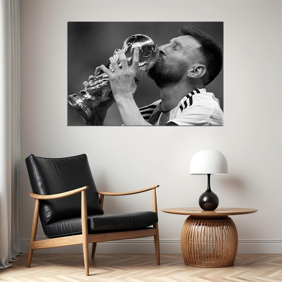 Lionel Messi Argentina World Cup Champ Poster Wall Art Print Home Wall Decor - xonomax