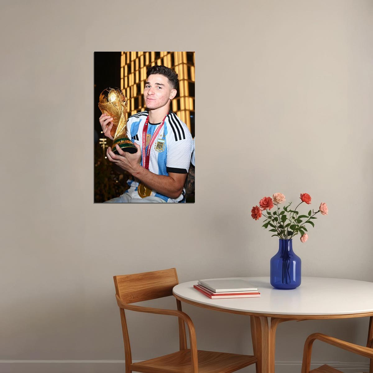 Julian Alvarez Celebration Argentina World Cup Poster Wall Art Print Home Wall Decor - xonomax