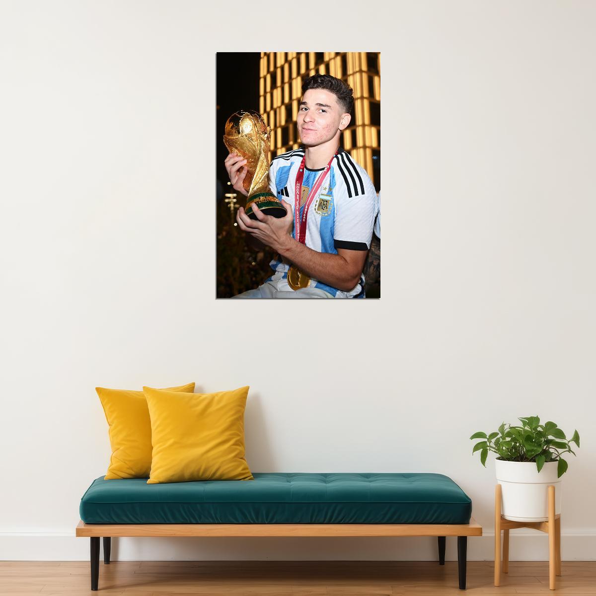 Julian Alvarez Celebration Argentina World Cup Poster Wall Art Print Home Wall Decor - xonomax