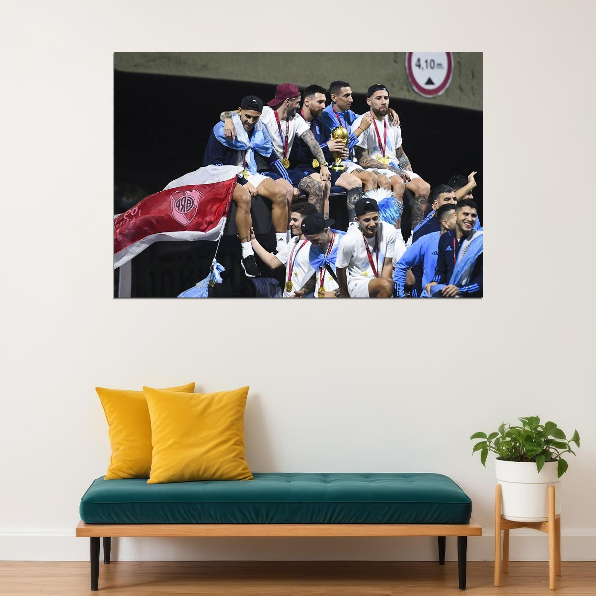 Argentina National Team Celebration World Cup Poster Wall Art Print Home Wall Decor - xonomax