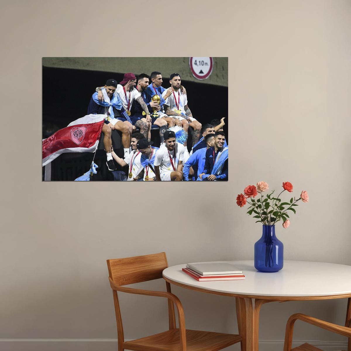 Argentina National Team Celebration World Cup Poster Wall Art Print Home Wall Decor - xonomax