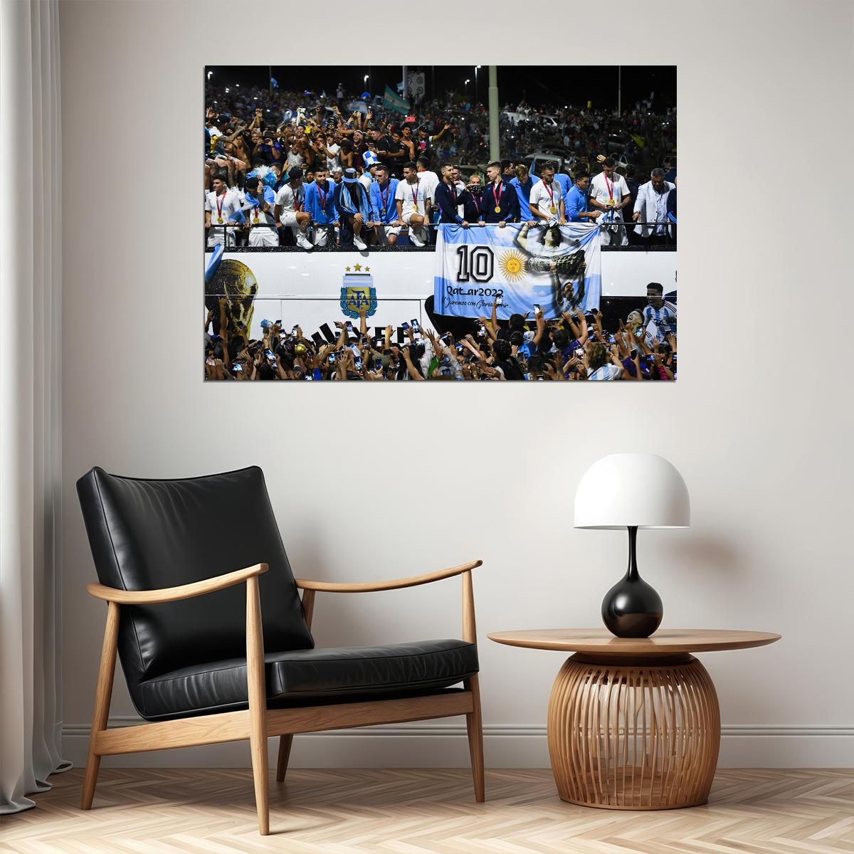 Argentina National Football Team Celebration World Cup Poster Wall Art Print Home Wall Decor - xonomax