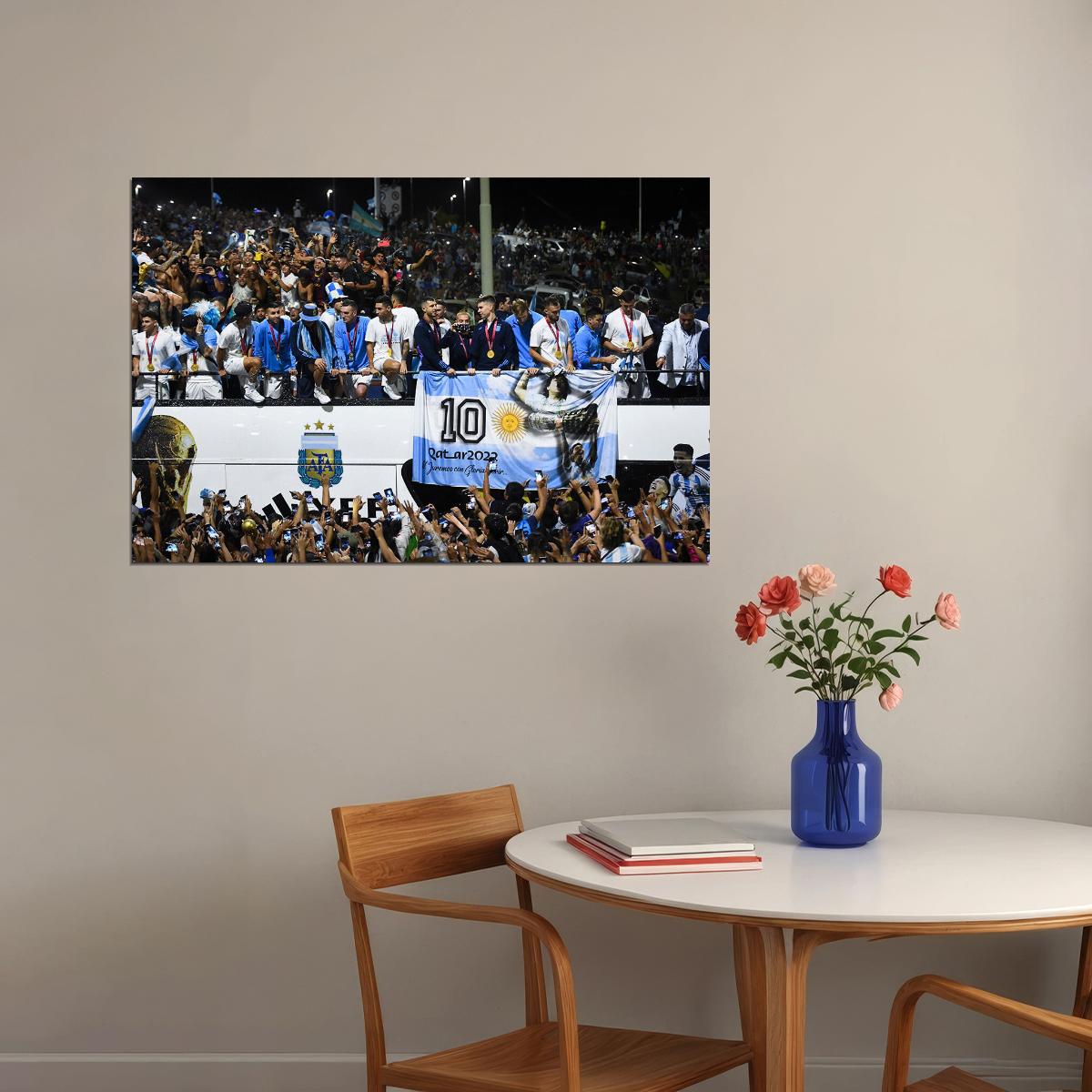 Argentina National Football Team Celebration World Cup Poster Wall Art Print Home Wall Decor - xonomax