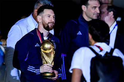Lionel Messi Argentina World Cup Trophy Poster Wall Art Print Home Wall Decor - xonomax