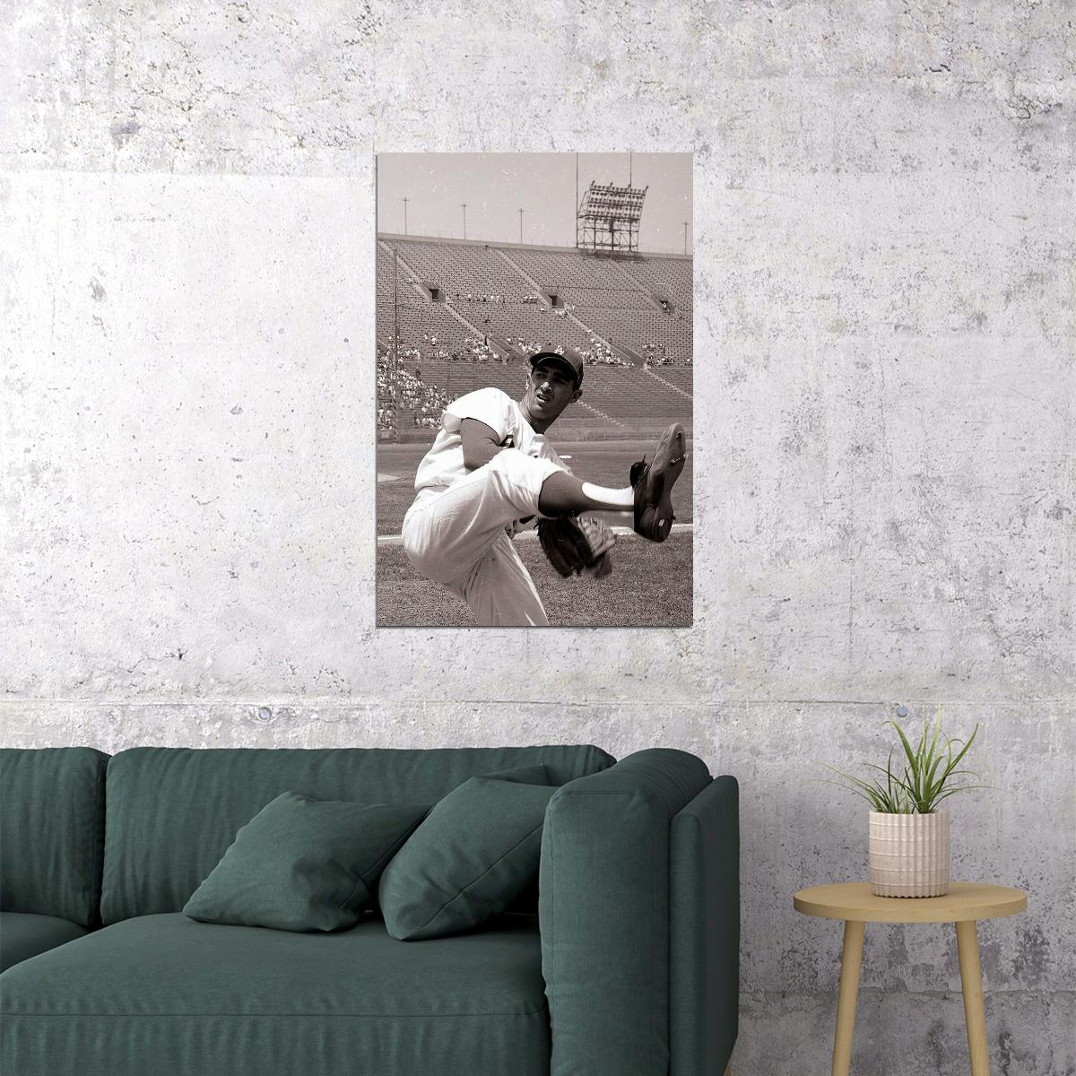 Sandy Koufax Celebrity American Baseball Match Poster Wall Art Print Home Wall Decor