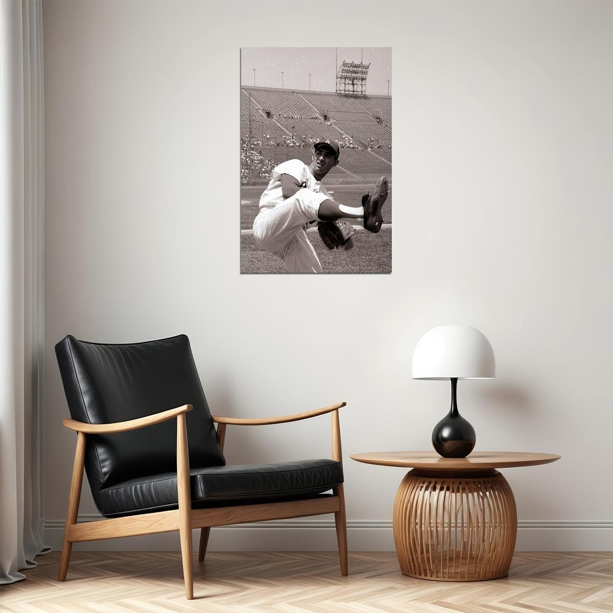 Sandy Koufax Celebrity American Baseball Match Poster Wall Art Print Home Wall Decor