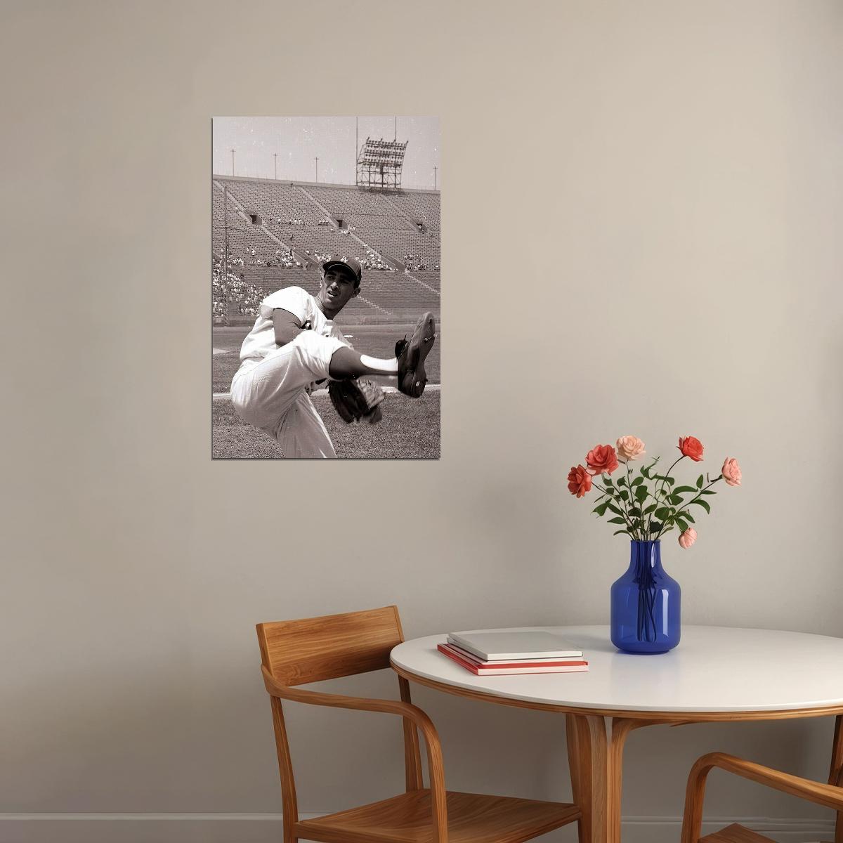 Sandy Koufax Celebrity American Baseball Match Poster Wall Art Print Home Wall Decor