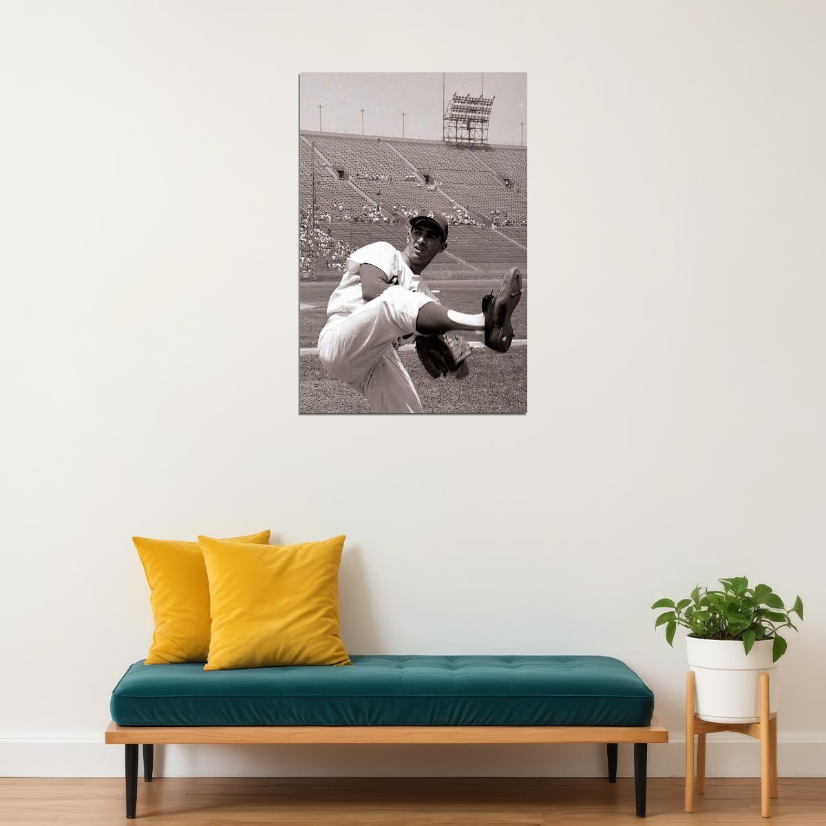 Sandy Koufax Celebrity American Baseball Match Poster Wall Art Print Home Wall Decor