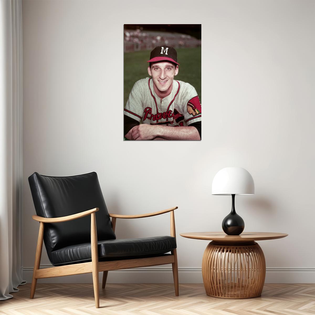 Warren Spahn American Baseball Athlete Style Poster Wall Art Print Home Wall Decor - xonomax