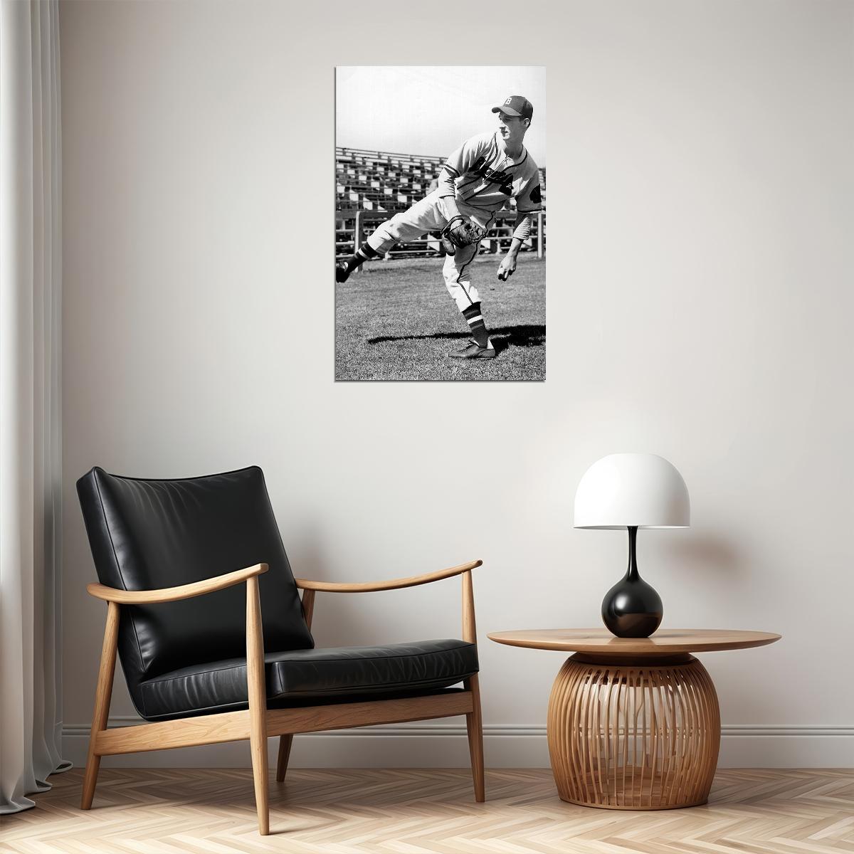 Warren Spahn American Baseball Athlete Sports Poster Wall Art Print Home Wall Decor - xonomax