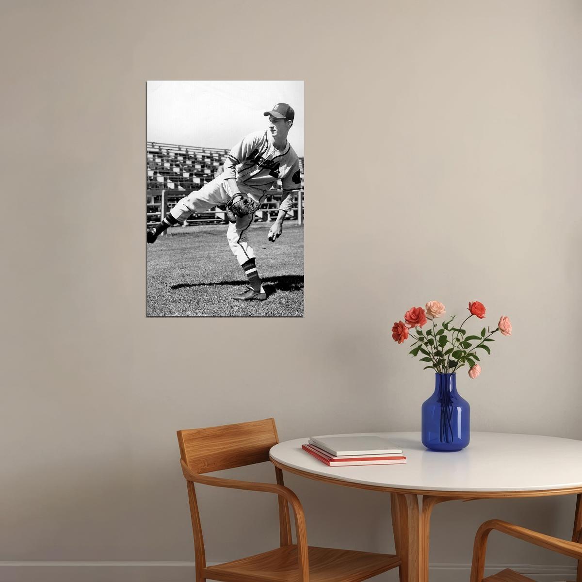 Warren Spahn American Baseball Athlete Sports Poster Wall Art Print Home Wall Decor - xonomax