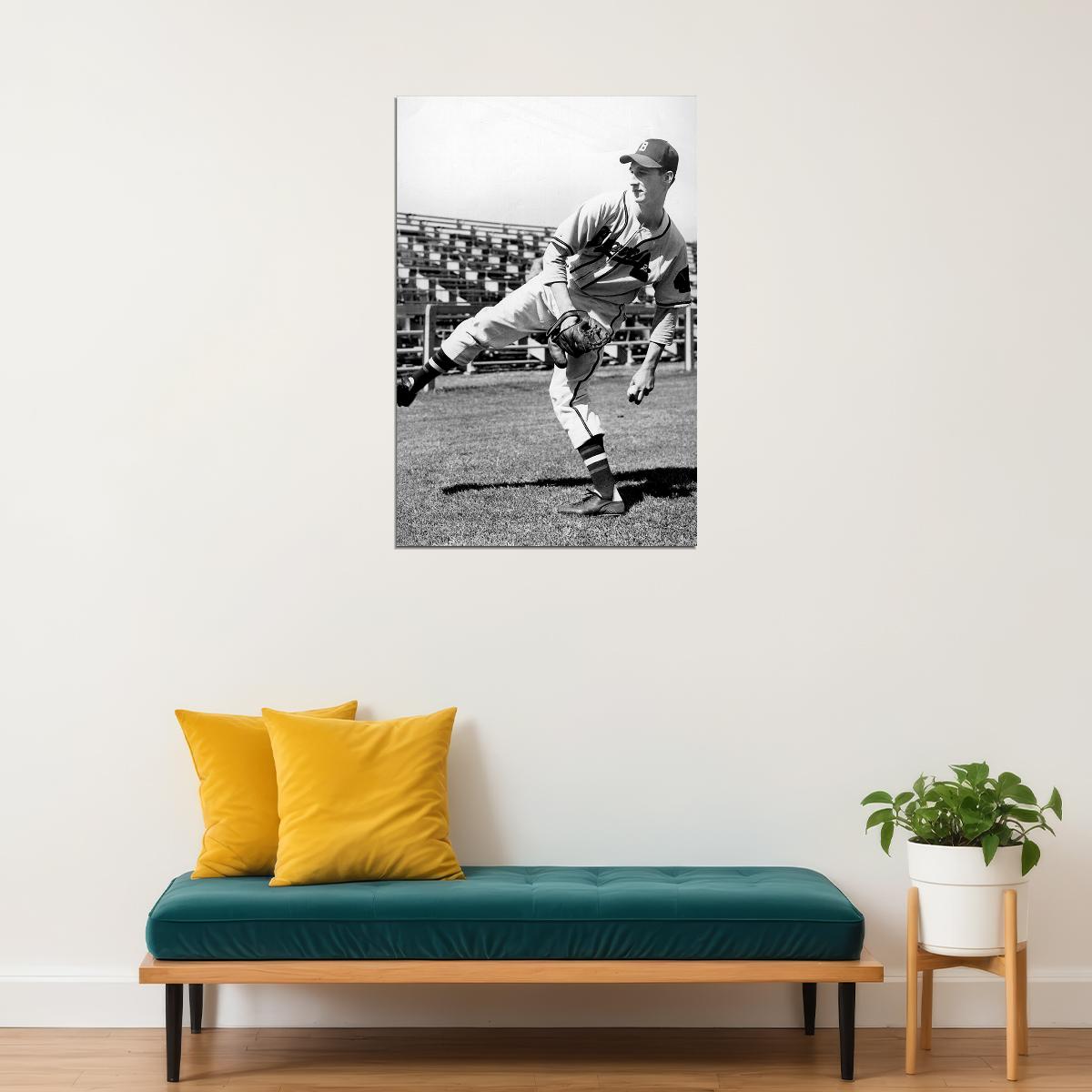 Warren Spahn American Baseball Athlete Sports Poster Wall Art Print Home Wall Decor - xonomax
