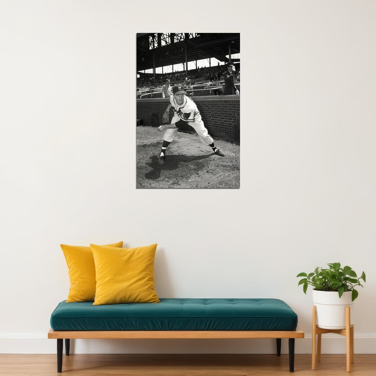 Warren Spahn American Baseball Athlete Poster Wall Art Print Home Wall Decor - xonomax