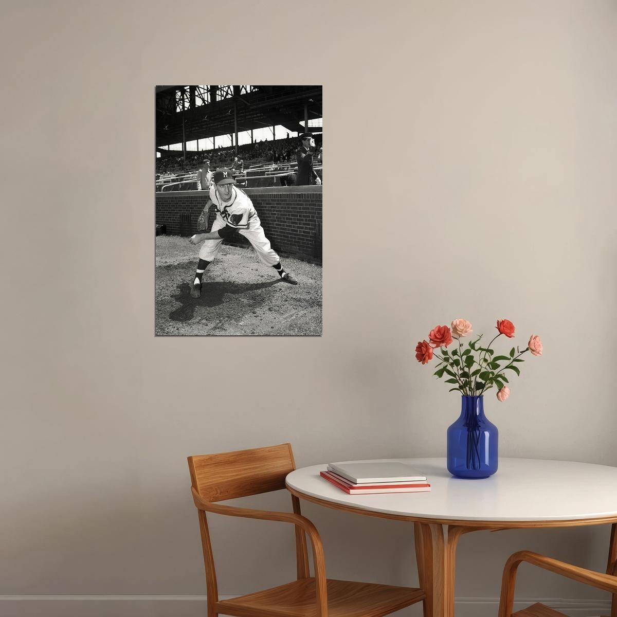 Warren Spahn American Baseball Athlete Poster Wall Art Print Home Wall Decor - xonomax