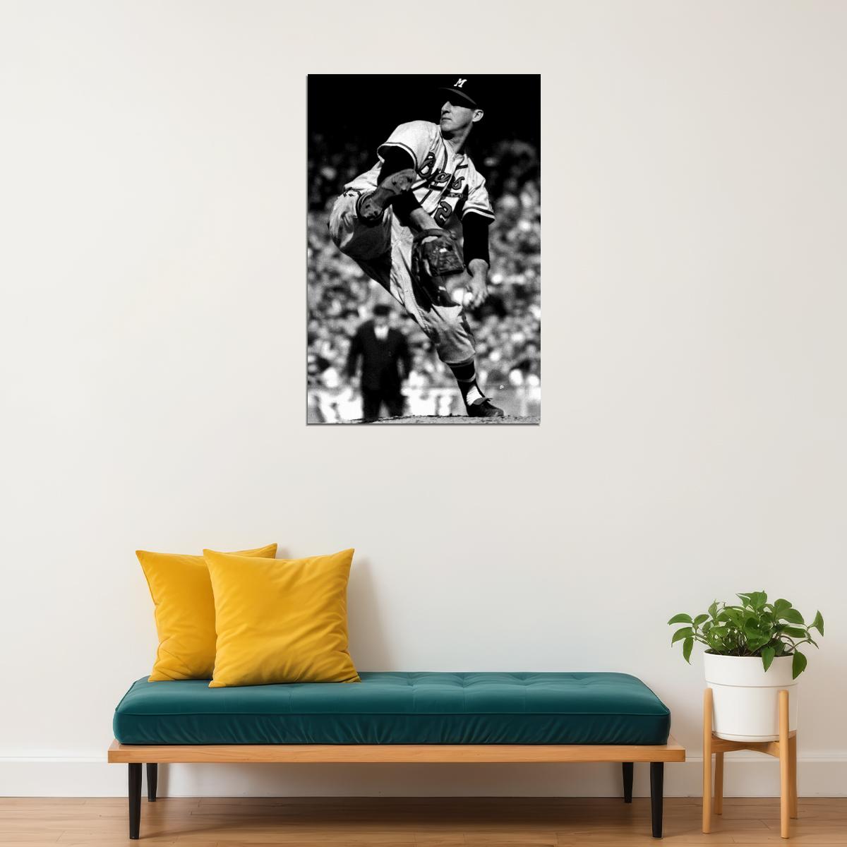 Warren Spahn Celebrity American Baseball Player Poster Wall Art Print Home Wall Decor - xonomax