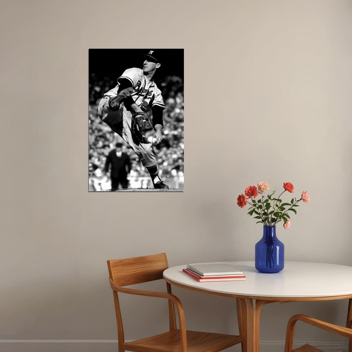Warren Spahn Celebrity American Baseball Player Poster Wall Art Print Home Wall Decor - xonomax
