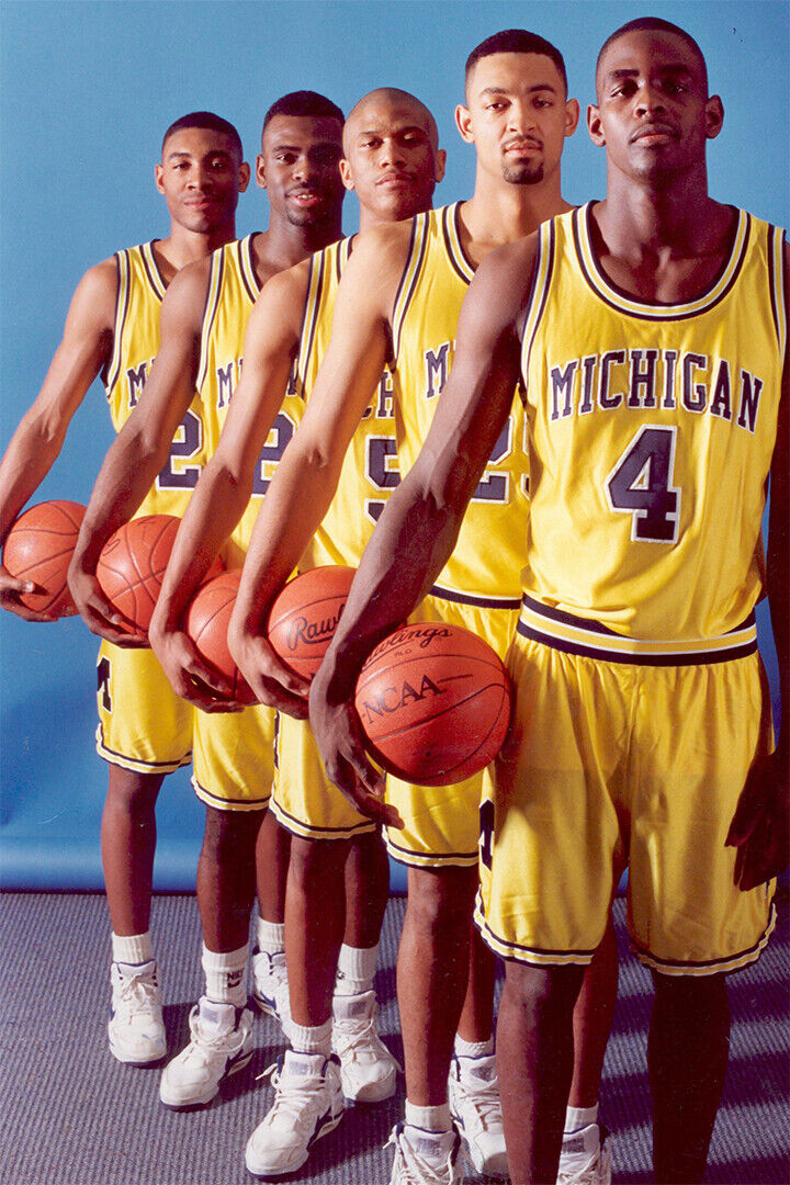 Michigan Fab Five Basketball Team Stars Poster Wall Art Print Home Wall Decor - xonomax
