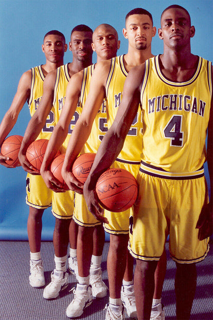 Michigan Fab Five Basketball Team Stars Poster Wall Art Print Home Wall Decor - xonomax