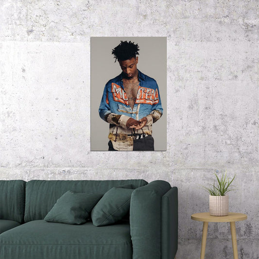 21 Savage Rap Music Songwriter Producer Poster Wall Art Print Home Wall Decor - xonomax
