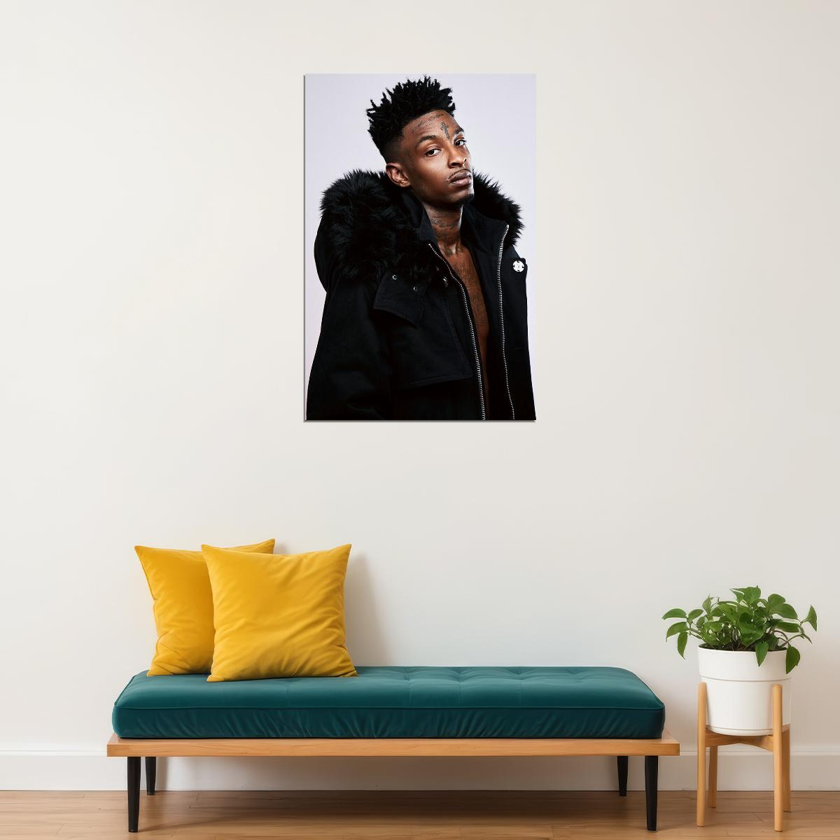 21 Savage Celebrity Singer Musician Poster Wall Art Print Home Wall Decor - xonomax