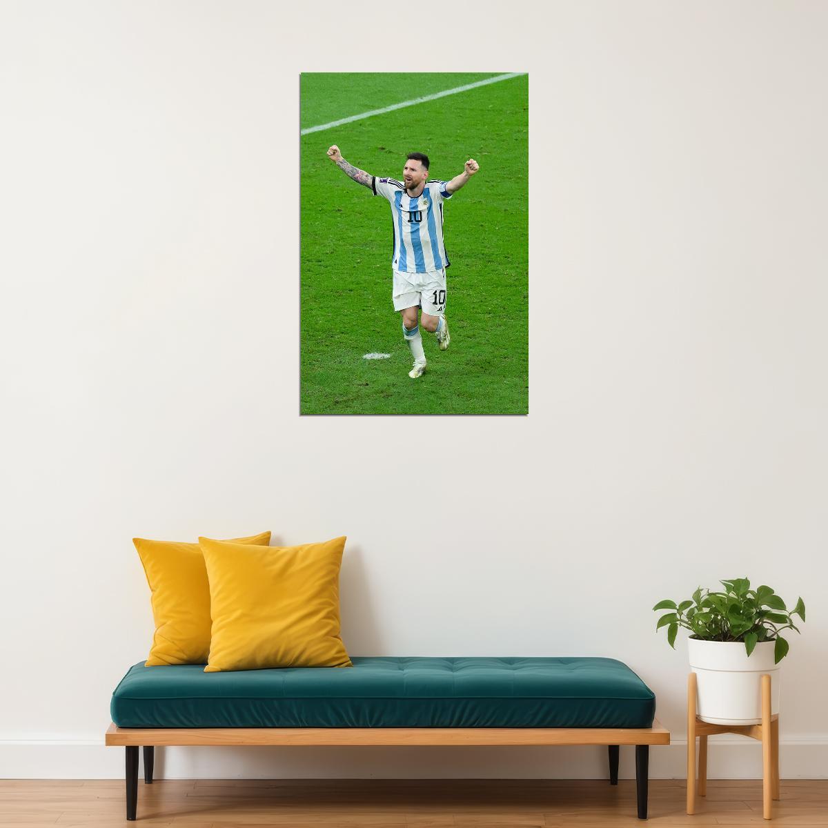 Messi Celebration Argentina Football Soccer Fans Poster Wall Art Print Home Wall Decor - xonomax