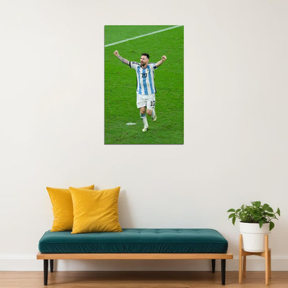 Messi Celebration Argentina Football Soccer Fans Poster Wall Art Print Home Wall Decor - xonomax
