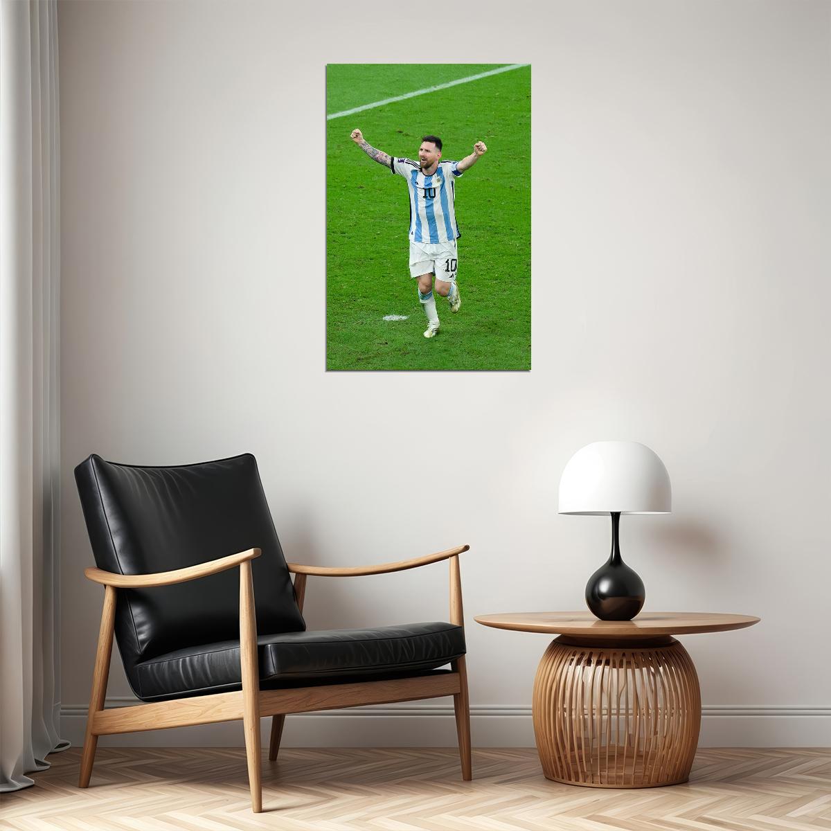 Messi Celebration Argentina Football Soccer Fans Poster Wall Art Print Home Wall Decor - xonomax