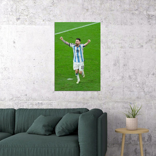 Messi Celebration Argentina Football Soccer Fans Poster Wall Art Print Home Wall Decor - xonomax
