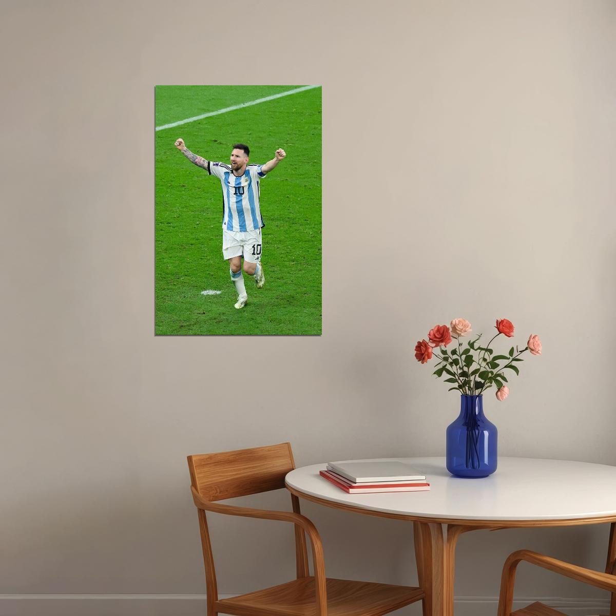 Messi Celebration Argentina Football Soccer Fans Poster Wall Art Print Home Wall Decor - xonomax
