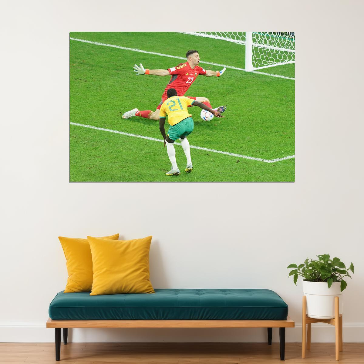Argentina Goalkeeper Emiliano Martinez Football World Soccer Poster Wall Art Print Home Wall Decor - xonomax