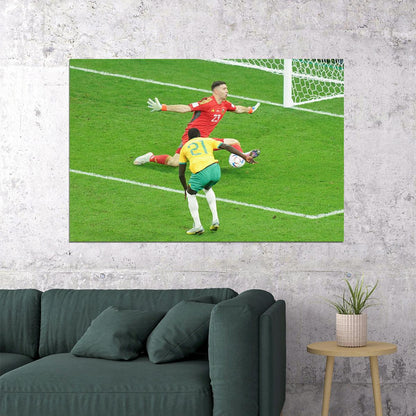 Argentina Goalkeeper Emiliano Martinez Football World Soccer Poster Wall Art Print Home Wall Decor - xonomax
