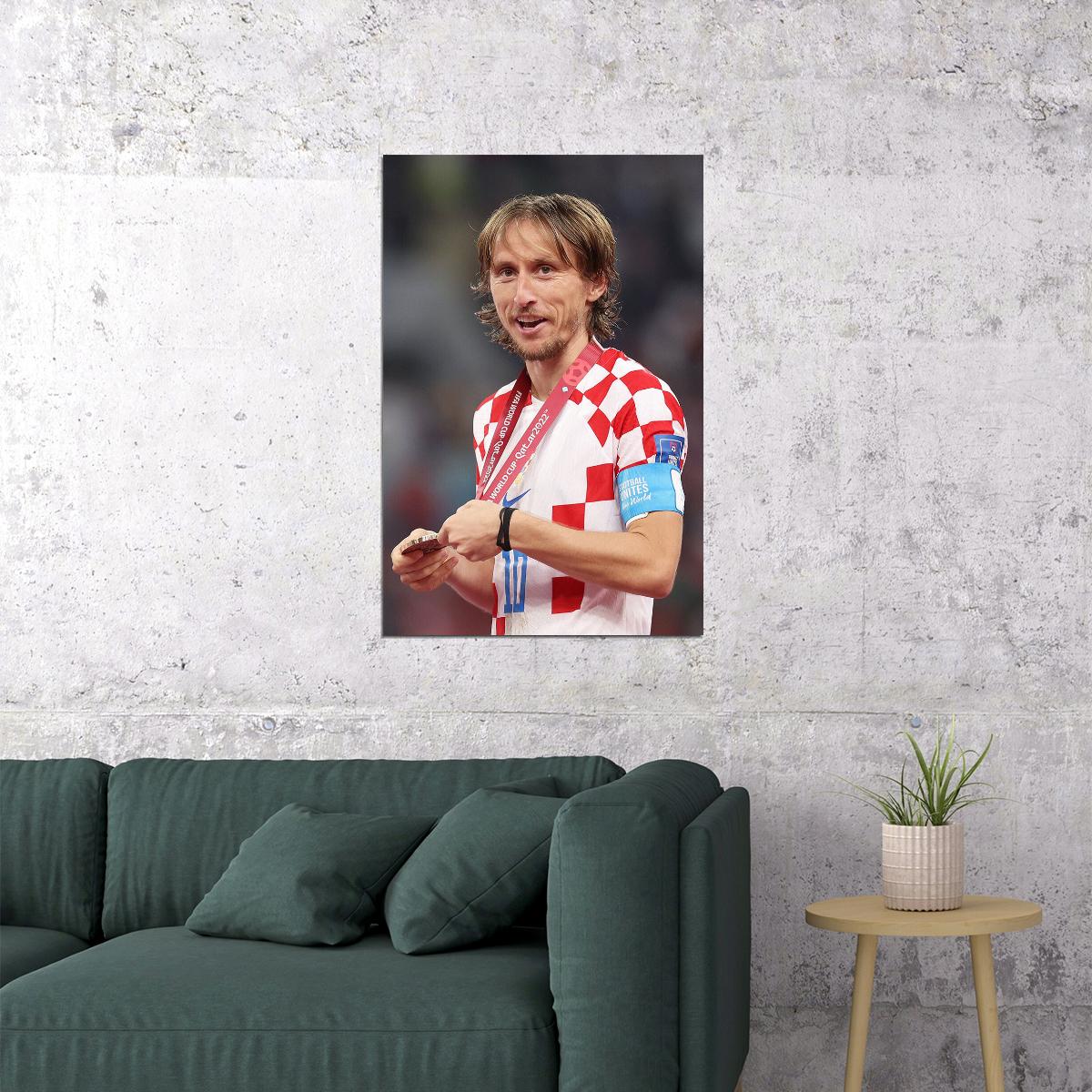 Luka Modric Croatia National Team World Cup Poster Wall Art Print Home Wall Decor - xonomax