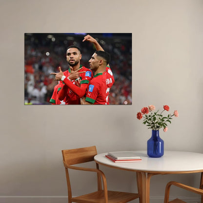 Youssef En Nesyri Morocco National Team World Cup Poster Wall Art Print Home Wall Decor