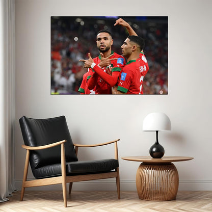 Youssef En Nesyri Morocco National Team World Cup Poster Wall Art Print Home Wall Decor
