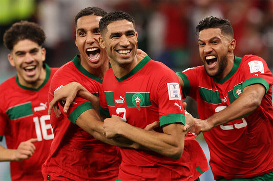 Achraf Hakimi Goal Celebration Morocco World Cup Poster Wall Art Print Home Wall Decor - xonomax