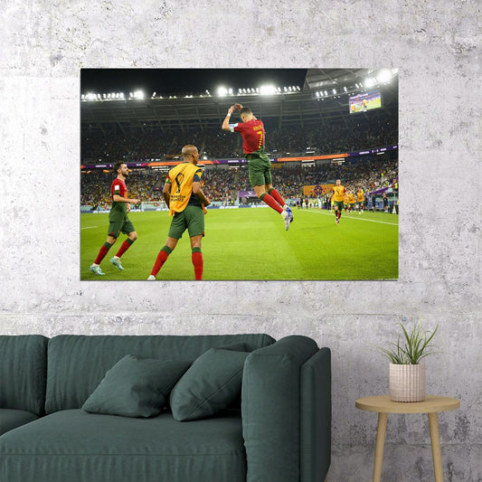 Cristiano Ronaldo Goal Celebration Portugal World Cup Poster Wall Art Print Home Wall Decor - xonomax