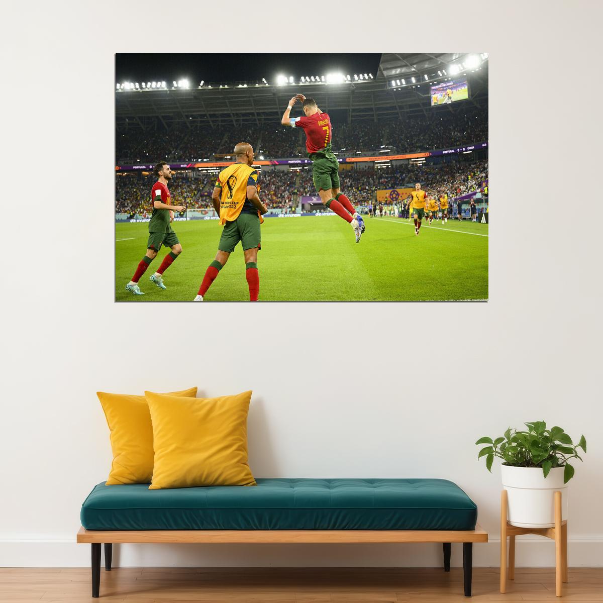 Cristiano Ronaldo Goal Celebration Portugal World Cup Poster Wall Art Print Home Wall Decor - xonomax