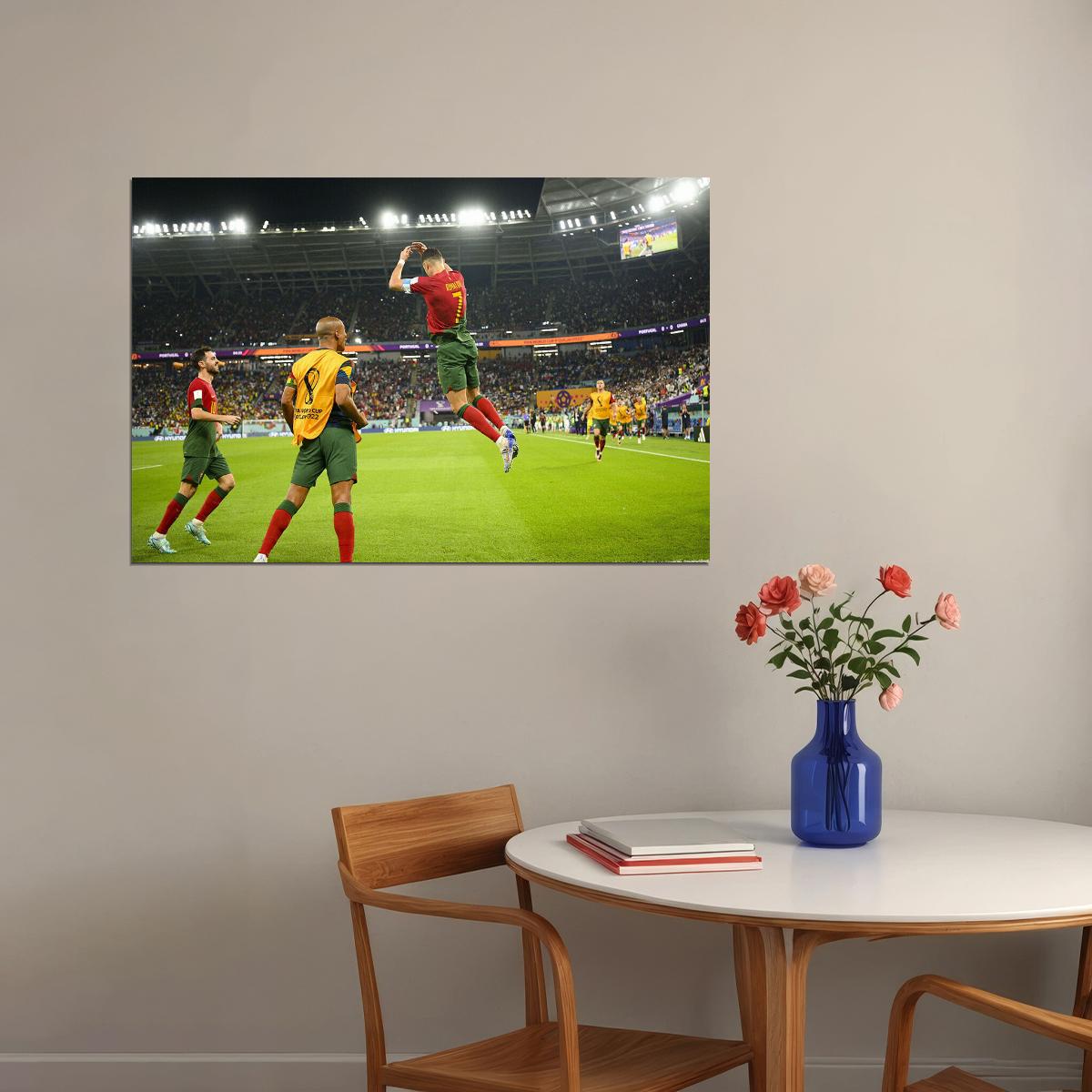 Cristiano Ronaldo Goal Celebration Portugal World Cup Poster Wall Art Print Home Wall Decor - xonomax