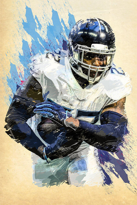 Derrick Henry American Football Team Tennessee Titans Poster Wall Art Print Home Wall Decor - xonomax